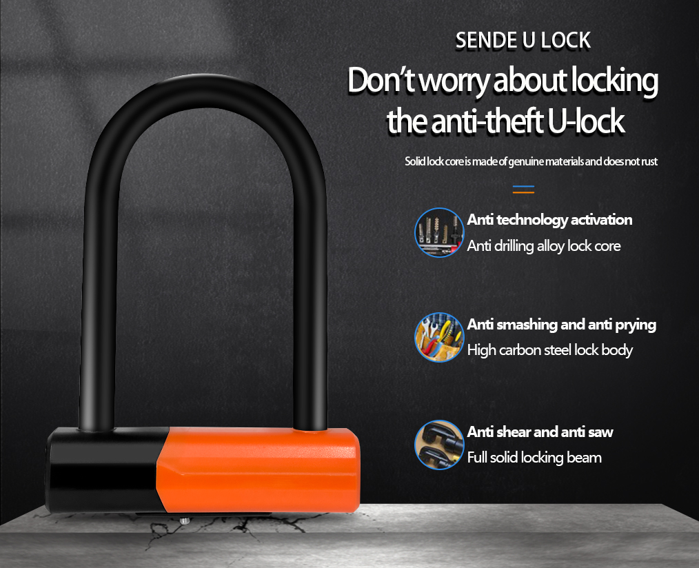 SDU12 Light‑Weight U‑Lock | Weight‑Optimized Silicone‑Coated Key‑Operated Anti‑Theft U‑Lock for Sport‑Cycling Enthusiasts