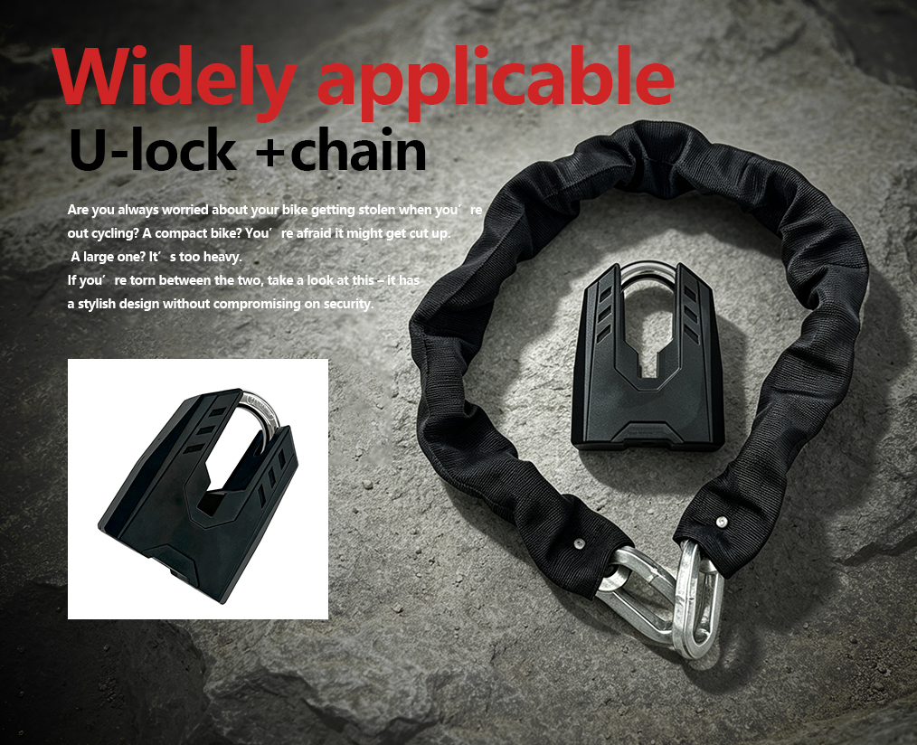 SDL09 U-lock + Chain Combo | Quenched Steel Anti-Theft Lock with Alarm Function