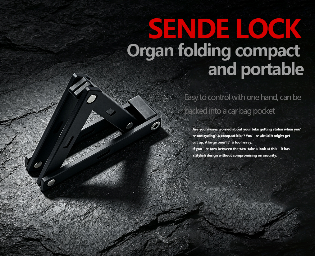 SDZ09 Rectangle Folding Lock | Light‑Compact Key‑Type Rectangular Folding Lock for Commuter Bicycles