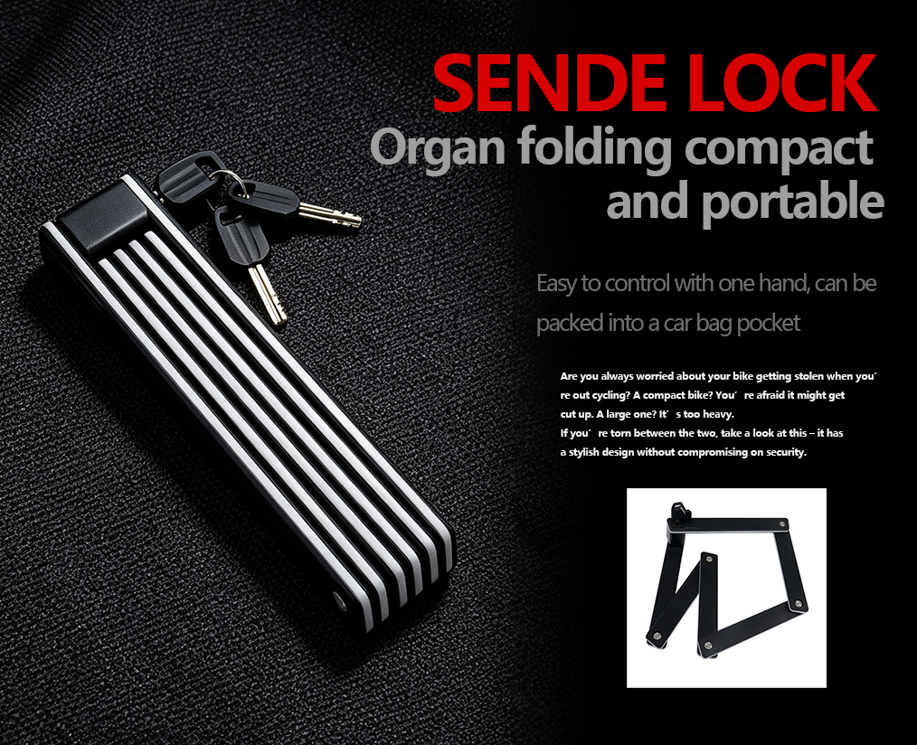 SDZ12 Rectangle Folding Lock | High‑Practical Key‑Type Rectangular Folding Anti‑Theft Bike Lock